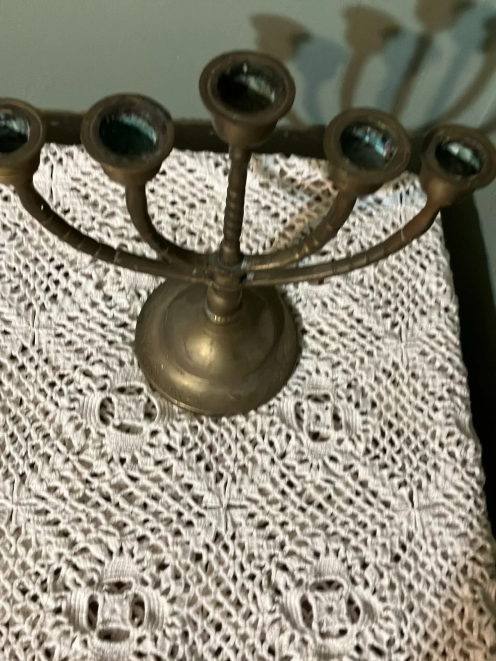 Vintage Brass 5-Arm Candelabra Candle Holder